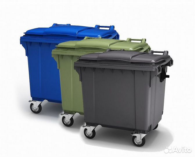 Контейнер мусорный передвижной 1100 л с крышкой