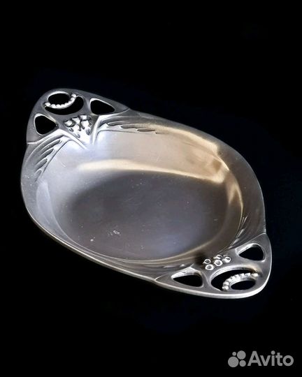 Ар-нуво. Оловянная вазочка конфетницы, орешницы