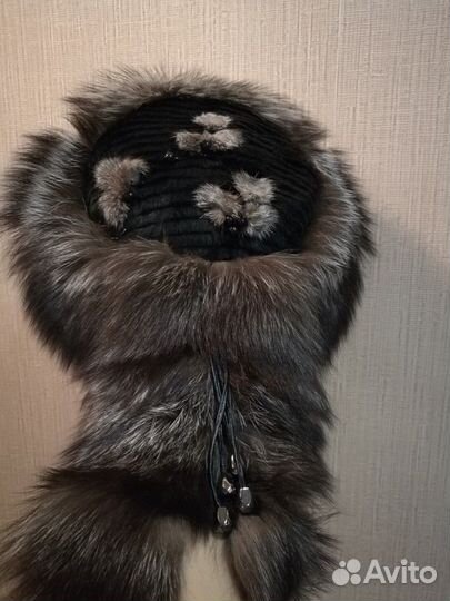 Шапка женская из чернобурки