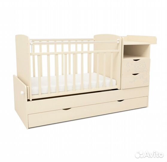 Кроватка трансформер детская с маятником Новая