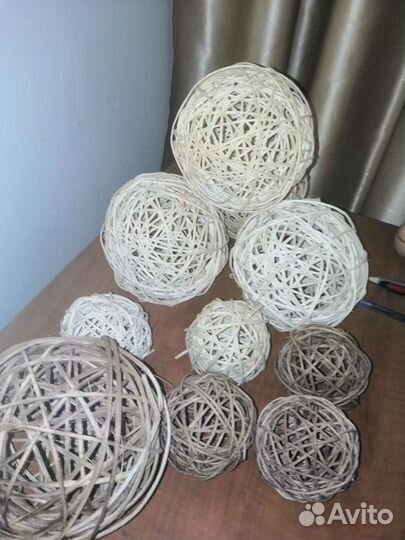 Шары декоративные плетеные из ивовой лозы