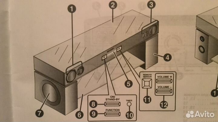 Комплект акустики с усилителем, совмещённый в одно