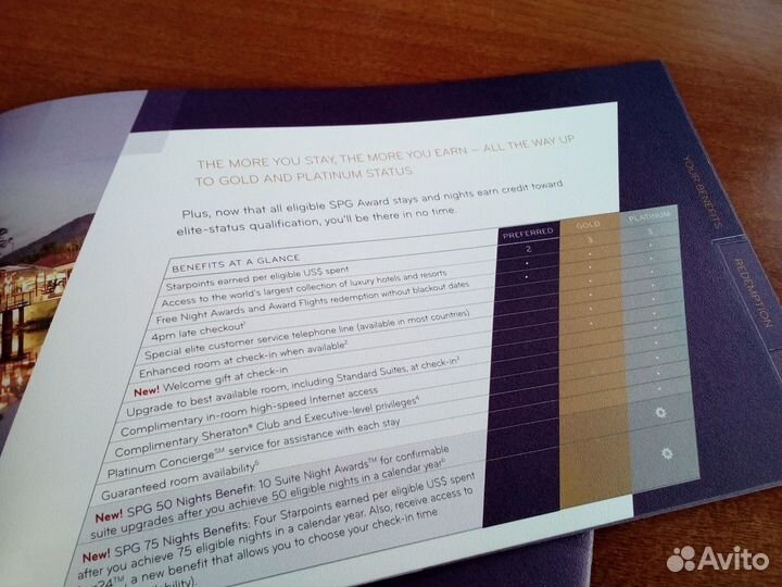 Брошюра SPG Starwood Preferred Guests