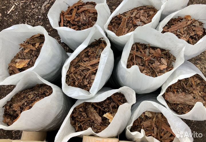 Мульча, кора сосны