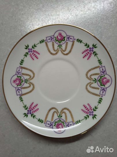 Чайная пара лфз костяной фарфор СССР