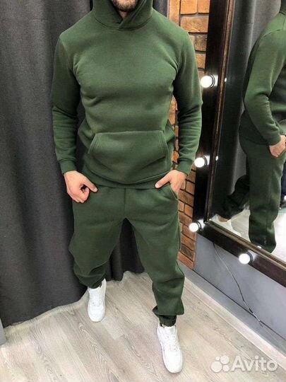 Мужские костюмы тёплые флисовые брюки худи