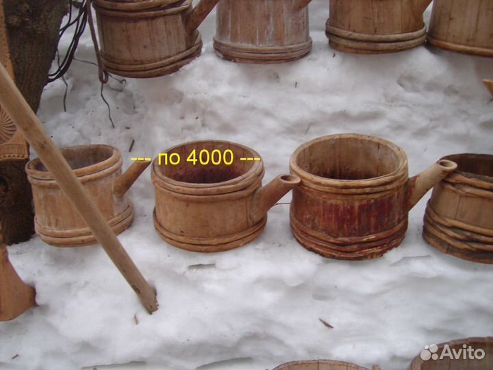 Подойник старинный деревянная кадка с носиком