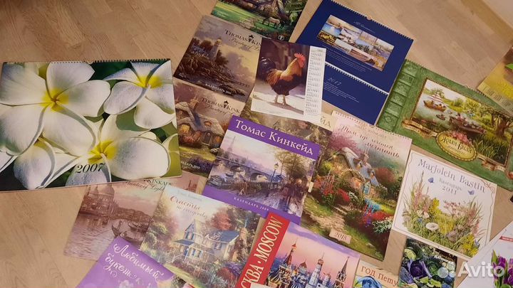 Старые календари 3 шт, набор открыток