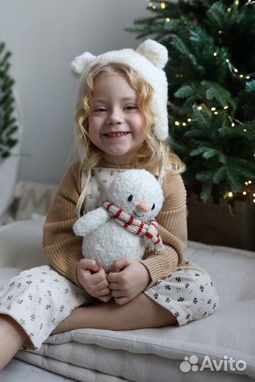 Вязаный снеговик ручная работа