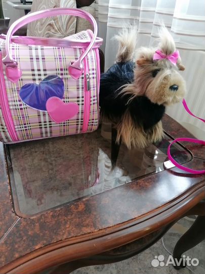 Набор мягкая собачка Йорк с сумкой перен