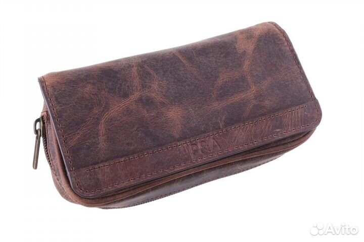 Сумка для двух трубок кожа буйвола Италия