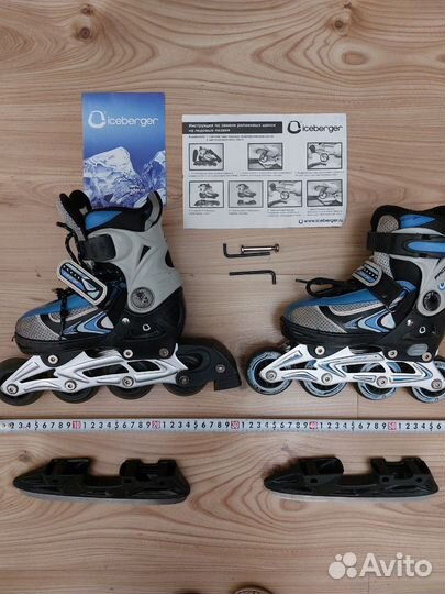 Коньки и ролики 2 в 1 детские