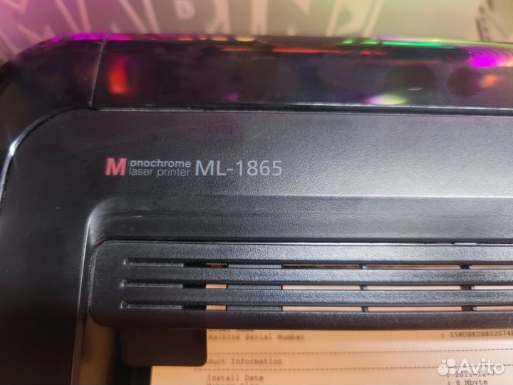 Принтер лазерный Samsung ML-1865 пробег 1200 стр