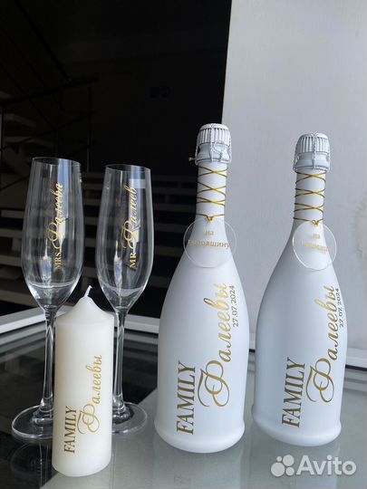 Декор свадебных бутылок