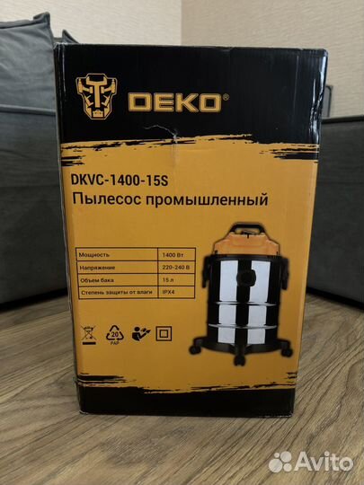 Строительный пылесос deko dkvc-1400, новый