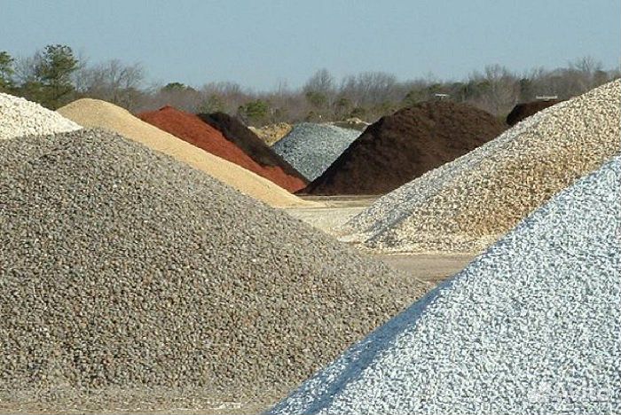 Щебень,Отсев,Песок,Бутовый камень,Земля,Крошка асф