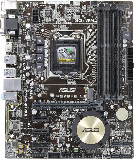 Мат. плата asus H97M-E (RTL) LGA1150 PCI-E Dsub+DV