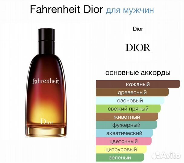 Духи Fahrenheit Dior 100мл