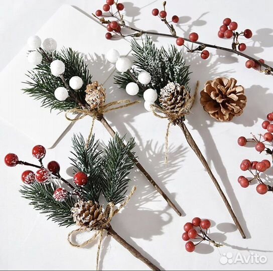 Искусственные веточки новогодние