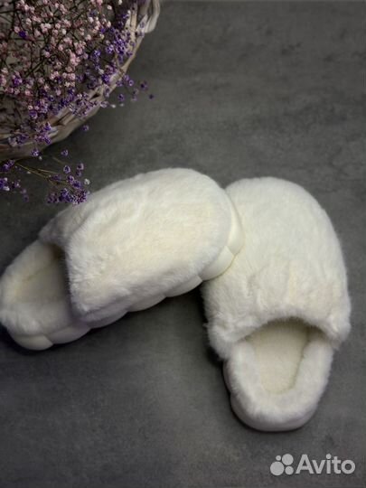 Мягкие пушистые домашние тапочки
