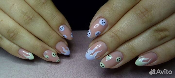 Наращивание ногтей, покрытие гель-лаком, педикюр