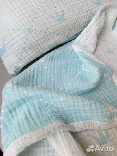 Новый Муслиновый плед детский 125х135см