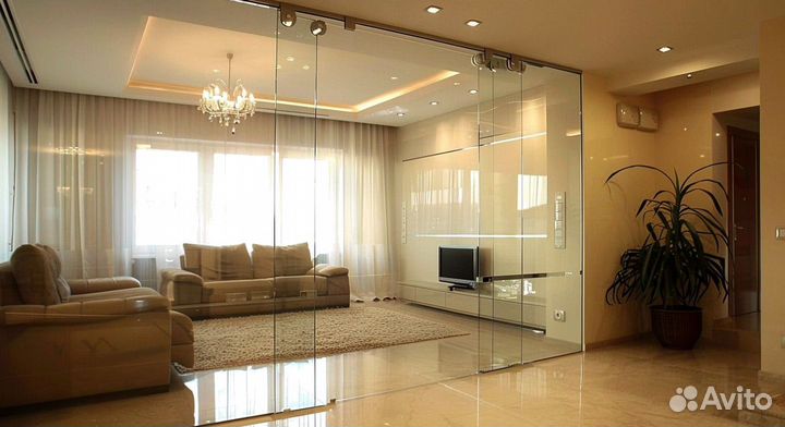 Раздвижные стеклянные перегородки