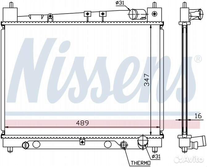 Радиатор охлаждения двс toyota echo (1999) echo 1