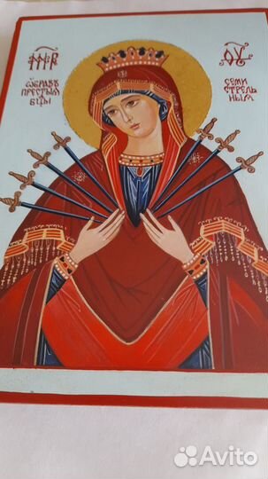 Рукописная икона Пр Богородицы 