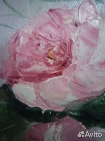 Картина маслом на холсте цветы розы под заказ