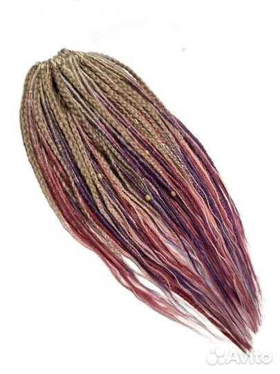 Комплект се кос и дред. Розовый, фиолетовый, блонд