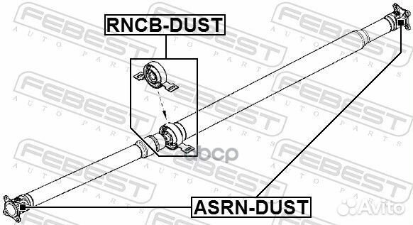 Подшипник подвесной карданного вала renault duster
