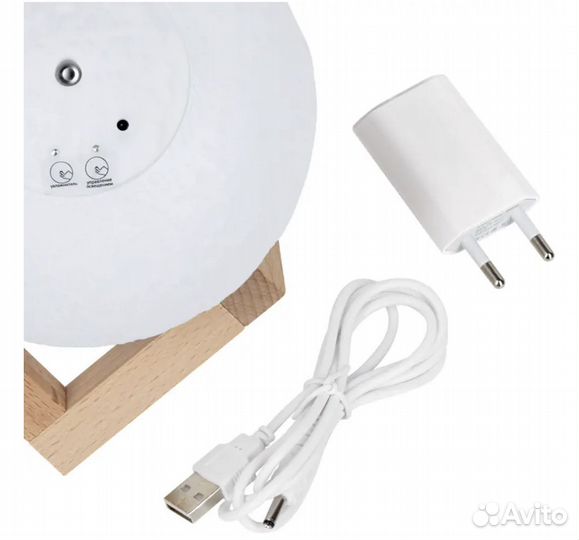 Ночник светодиодный Луна 3D с увлажнителем воздуха