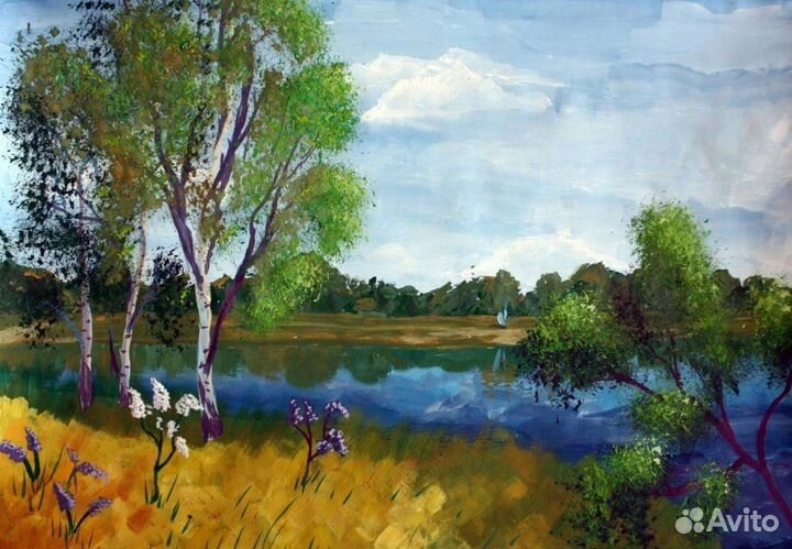 Картина гуашью