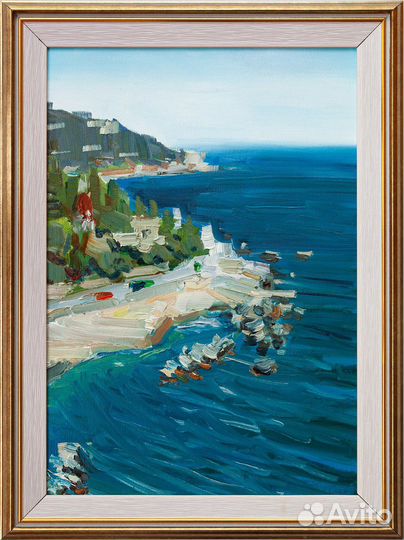 Картина маслом солнечный пейзаж Симеиза