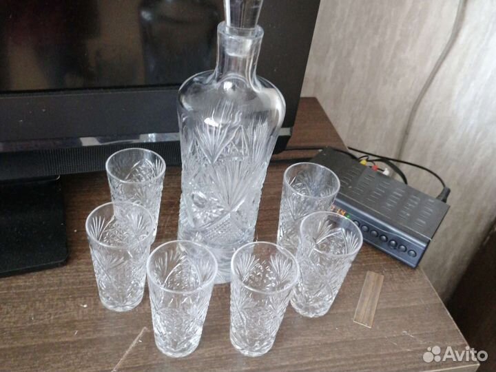Графин со стаканами с напылением СССР и др