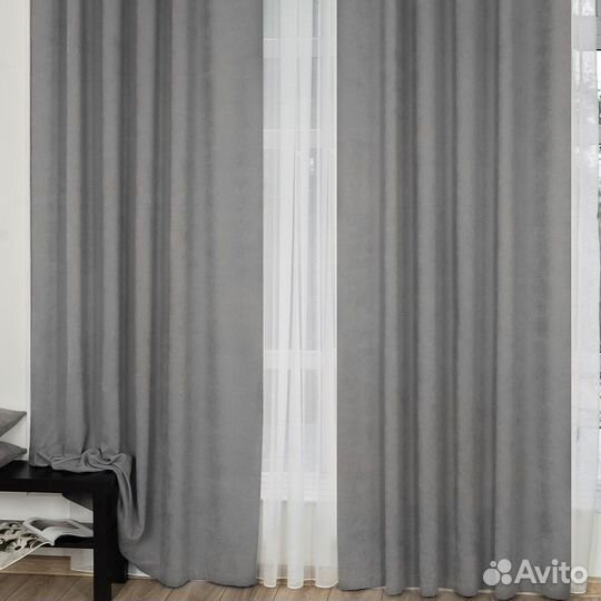 Комплект Шторы и Тюль Эдем Серый базальт+Вуаль