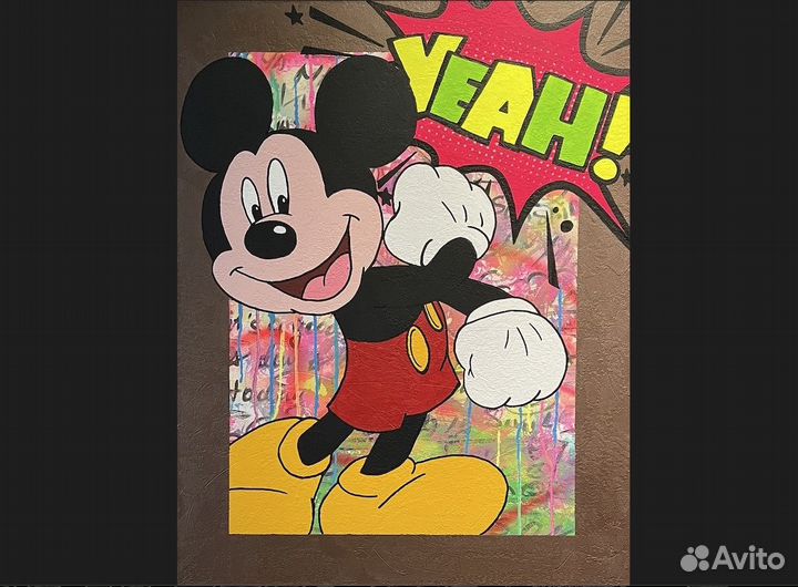 Картина в рамке Микки Маус Поп Арт Мультфильм