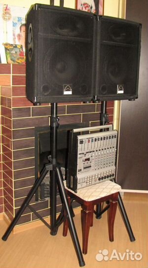 Колонки Wharfedale 1200W Активный Микшер Треноги