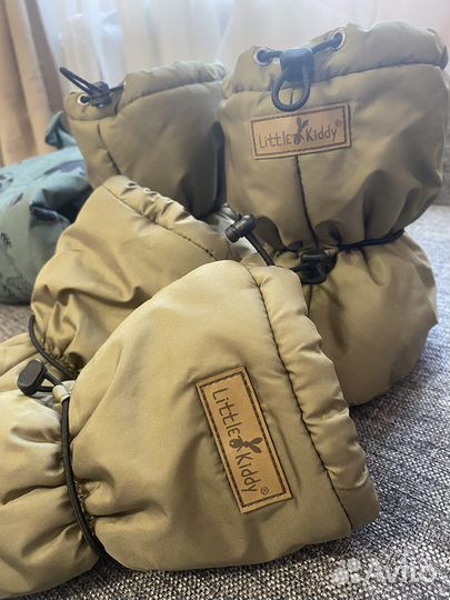 Пинетки и варежки без пальчика зимние