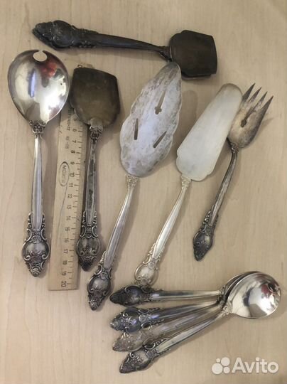 Ложки вилки лопатки Троянда мельхиор