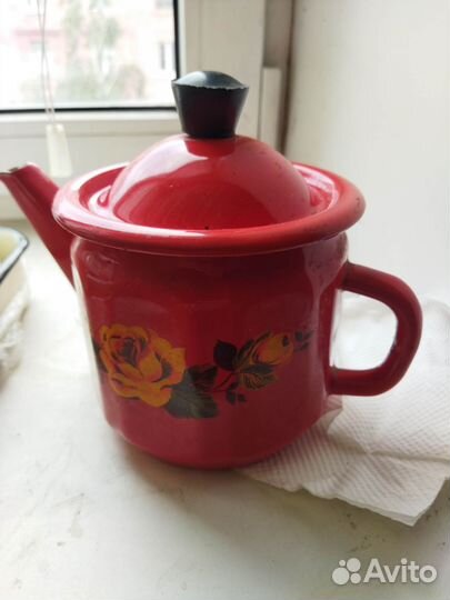 Эмальпосуда набор и чайник Заварочный