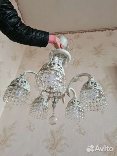 Люстра хрусталь бу