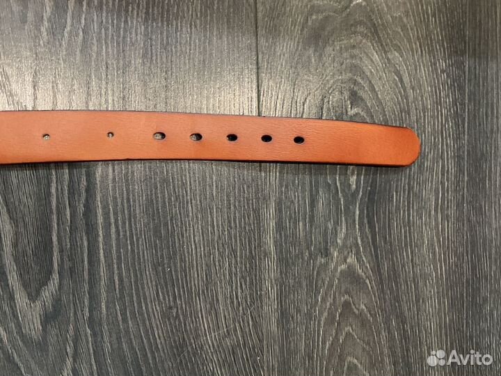 Мужской кожаный ремень коричневый