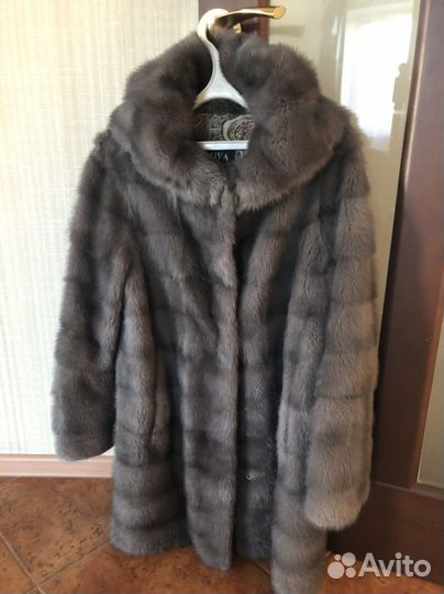 Шуба норковая с капюшоном