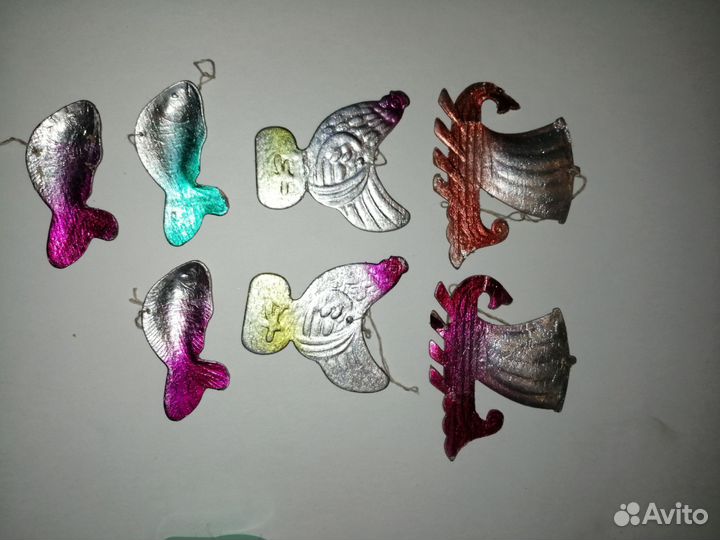 Елочные игрушки СССР картонные