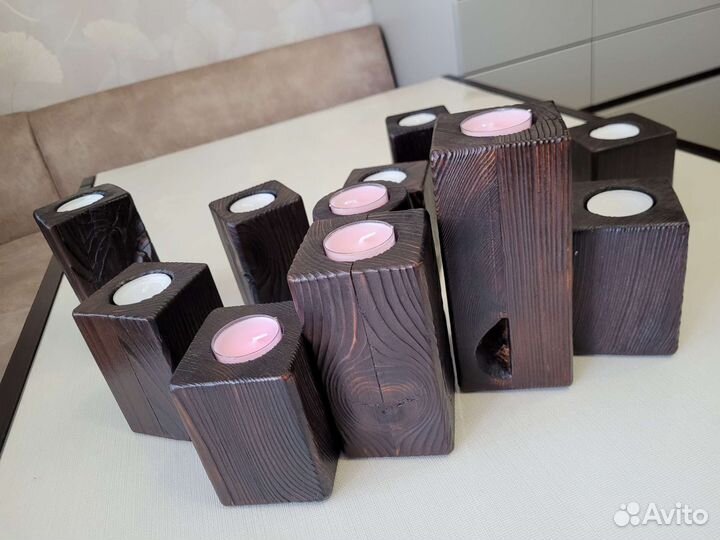 Подсвечник из дерева