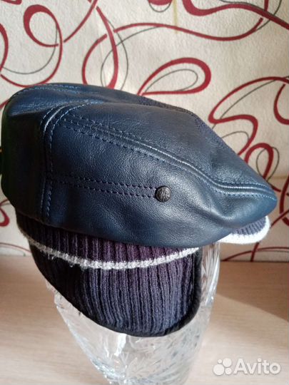 Мужская кожаная кепка