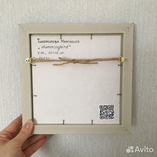 Картина маслом с птичкой