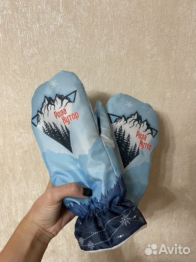 Варежки зимние роза хутор